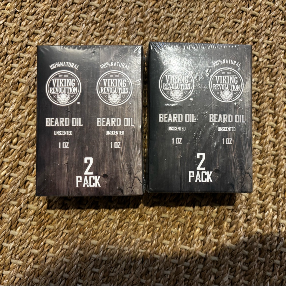 Viking Revolution Beard Oil 2 Pack (4 individual packs total)